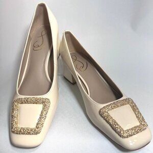 Sam Edelman Women's Thalia Pumps Chunky Heel Ivory shoes Size 6